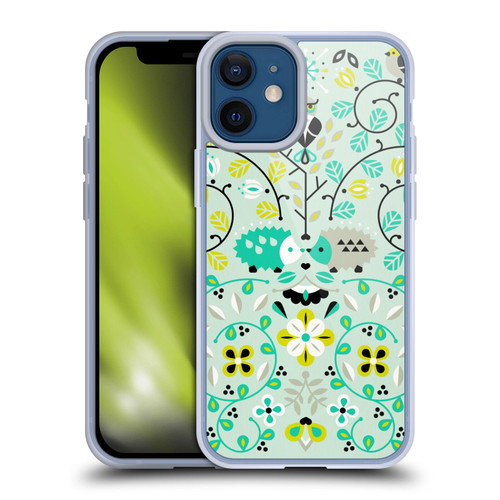 Cat Coquillette Animals Hedgehogs Symmetry Soft Gel Case for Apple iPhone 12 Mini