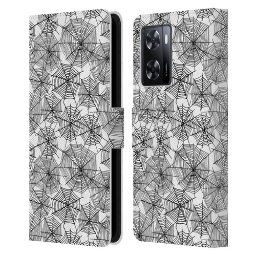 Andrea Lauren Design Assorted Spider Webs Leather Book Wallet Case Cover For OPPO A57s