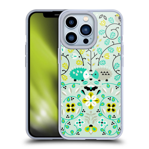 Cat Coquillette Animals Hedgehogs Symmetry Soft Gel Case for Apple iPhone 13 Pro