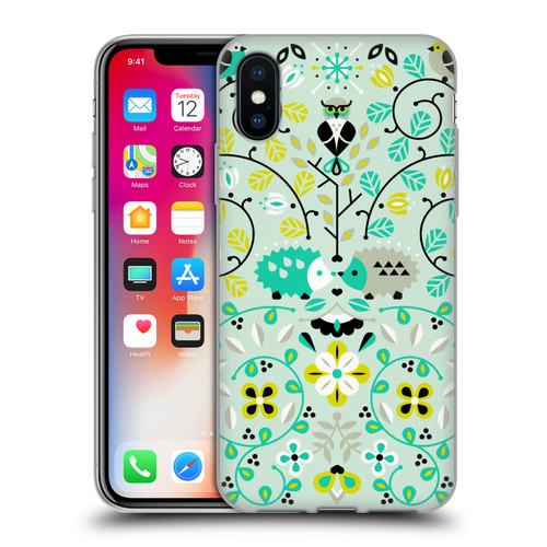 Cat Coquillette Animals Hedgehogs Symmetry Soft Gel Case for Apple iPhone X / iPhone XS