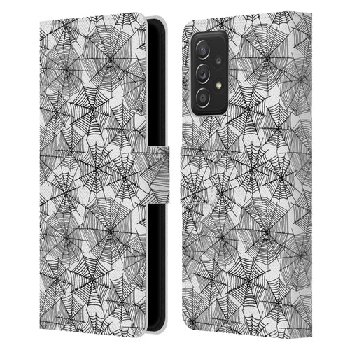 Andrea Lauren Design Assorted Spider Webs Leather Book Wallet Case Cover For Samsung Galaxy A53 5G (2022)