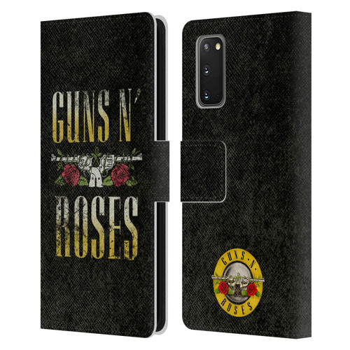 Guns N' Roses Key Art Text Logo Pistol Leather Book Wallet Case Cover For Samsung Galaxy S20 / S20 5G