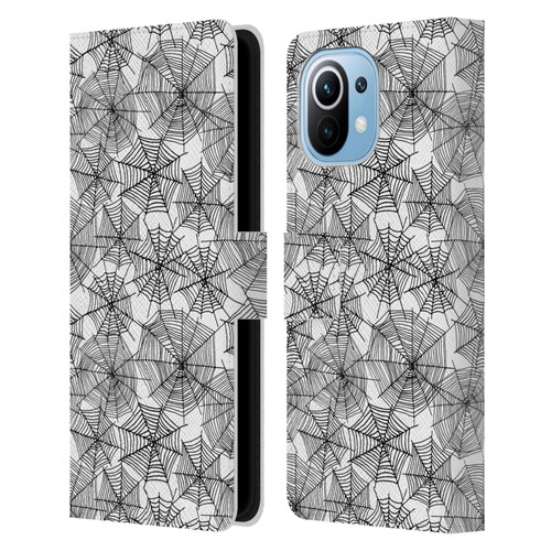 Andrea Lauren Design Assorted Spider Webs Leather Book Wallet Case Cover For Xiaomi Mi 11