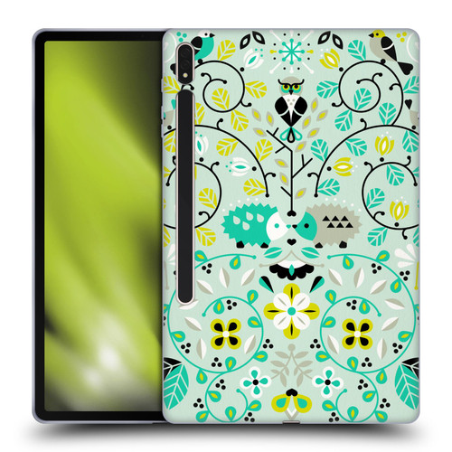 Cat Coquillette Animals Hedgehogs Symmetry Soft Gel Case for Samsung Galaxy Tab S8 Plus