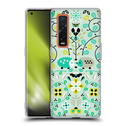 Cat Coquillette Animals Hedgehogs Symmetry Soft Gel Case for OPPO Find X2 Pro 5G