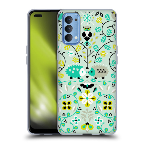 Cat Coquillette Animals Hedgehogs Symmetry Soft Gel Case for OPPO Reno 4 5G