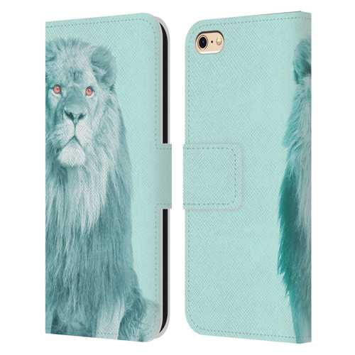 Mark Ashkenazi Pastel Potraits Lion Leather Book Wallet Case Cover For Apple iPhone 6 / iPhone 6s