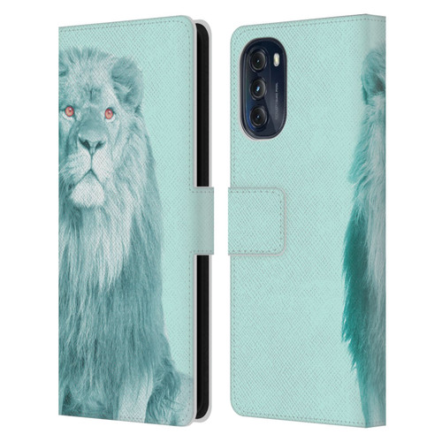 Mark Ashkenazi Pastel Potraits Lion Leather Book Wallet Case Cover For Motorola Moto G (2022)