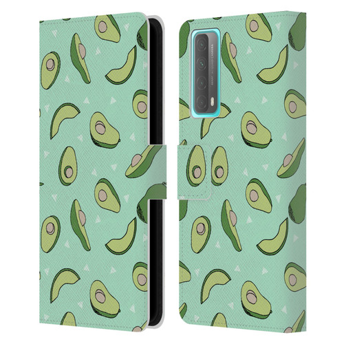 Andrea Lauren Design Food Pattern Avocado Leather Book Wallet Case Cover For Huawei P Smart (2021)