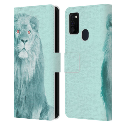 Mark Ashkenazi Pastel Potraits Lion Leather Book Wallet Case Cover For Samsung Galaxy M30s (2019)/M21 (2020)