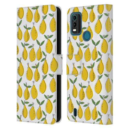 Andrea Lauren Design Food Pattern Lemons Leather Book Wallet Case Cover For Nokia G11 Plus