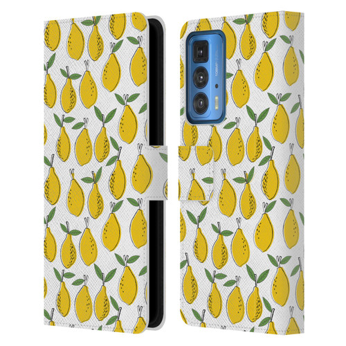 Andrea Lauren Design Food Pattern Lemons Leather Book Wallet Case Cover For Motorola Edge 20 Pro