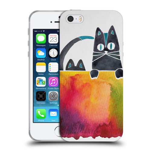 Cat Coquillette Animals 2 Cats Soft Gel Case for Apple iPhone 5 / 5s / iPhone SE 2016