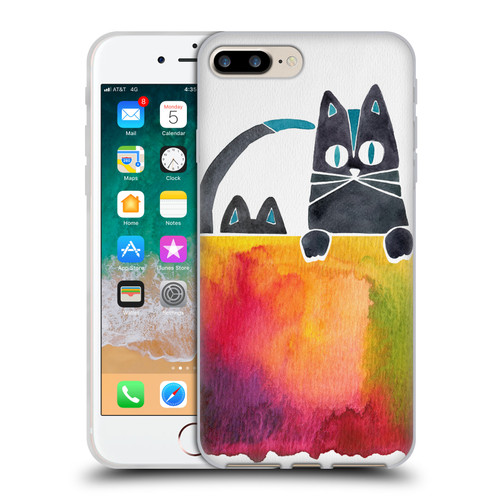 Cat Coquillette Animals 2 Cats Soft Gel Case for Apple iPhone 7 Plus / iPhone 8 Plus