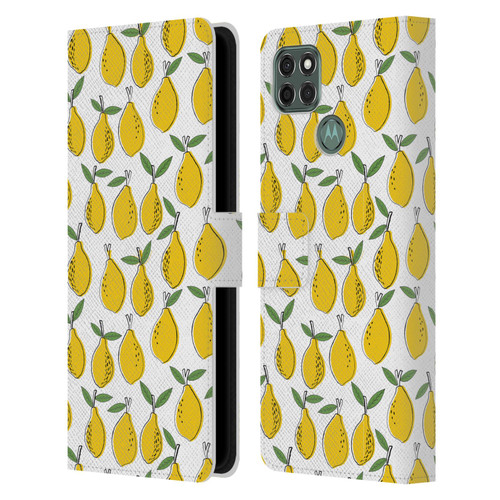 Andrea Lauren Design Food Pattern Lemons Leather Book Wallet Case Cover For Motorola Moto G9 Power