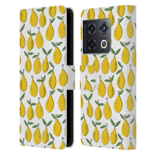 Andrea Lauren Design Food Pattern Lemons Leather Book Wallet Case Cover For OnePlus 10 Pro