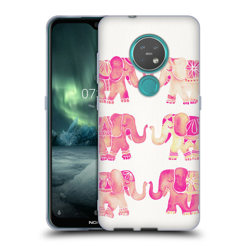 Cat Coquillette Animals 2 Pink Elephants Soft Gel Case for Nokia 6.2 / 7.2