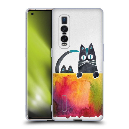 Cat Coquillette Animals 2 Cats Soft Gel Case for OPPO Find X2 Pro 5G