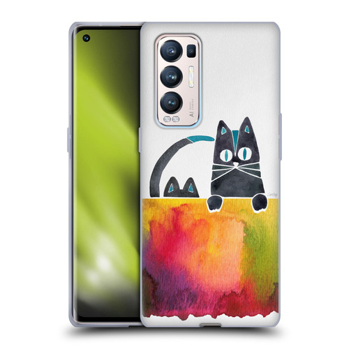 Cat Coquillette Animals 2 Cats Soft Gel Case for OPPO Find X3 Neo / Reno5 Pro+ 5G