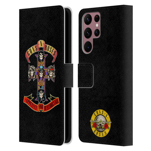 Guns N' Roses Key Art Appetite For Destruction Leather Book Wallet Case Cover For Samsung Galaxy S22 Ultra 5G