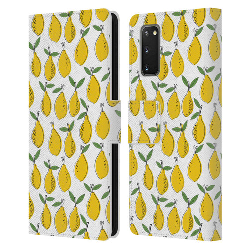 Andrea Lauren Design Food Pattern Lemons Leather Book Wallet Case Cover For Samsung Galaxy S20 / S20 5G