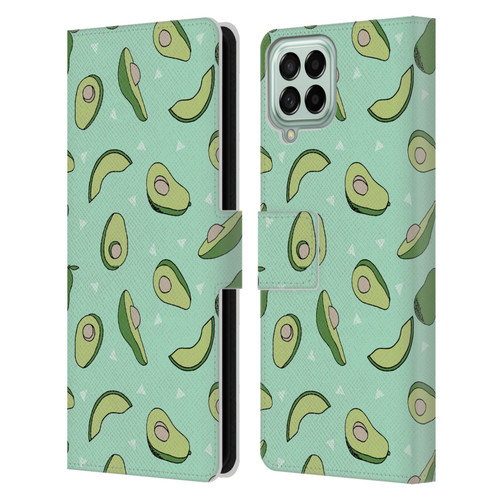 Andrea Lauren Design Food Pattern Avocado Leather Book Wallet Case Cover For Samsung Galaxy M33 (2022)