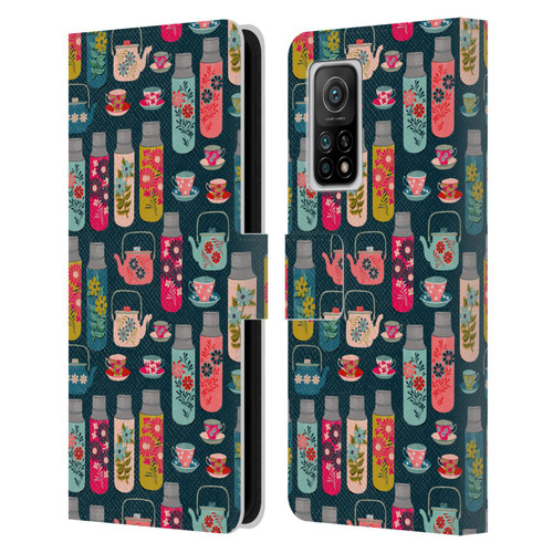 Andrea Lauren Design Food Pattern Jars & Teacups Leather Book Wallet Case Cover For Xiaomi Mi 10T 5G