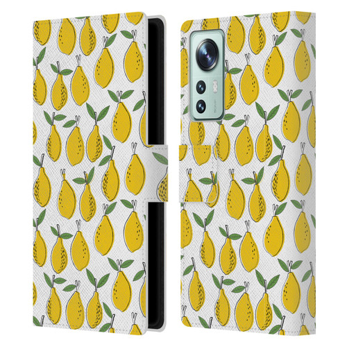 Andrea Lauren Design Food Pattern Lemons Leather Book Wallet Case Cover For Xiaomi 12