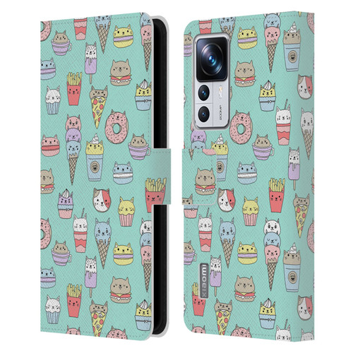 Andrea Lauren Design Food Pattern Catfood Leather Book Wallet Case Cover For Xiaomi 12T Pro
