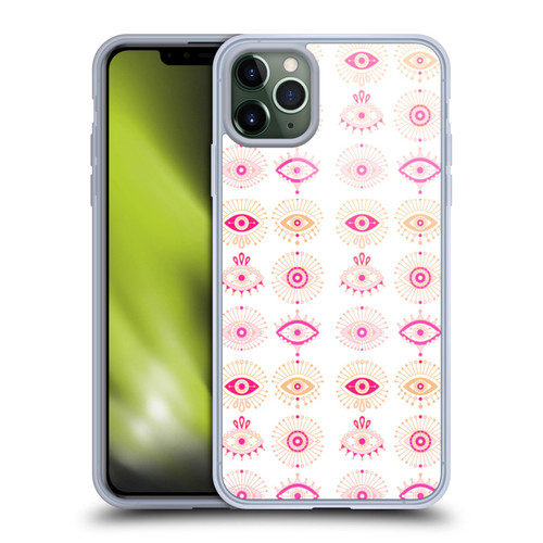 Cat Coquillette Linear Pink Evil Eyes Soft Gel Case for Apple iPhone 11 Pro Max