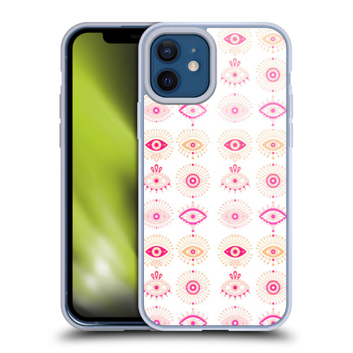 Cat Coquillette Linear Pink Evil Eyes Soft Gel Case for Apple iPhone 12 / iPhone 12 Pro