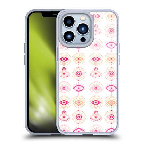 Cat Coquillette Linear Pink Evil Eyes Soft Gel Case for Apple iPhone 13 Pro