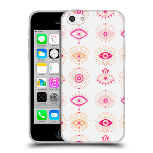 Cat Coquillette Linear Pink Evil Eyes Soft Gel Case for Apple iPhone 5c