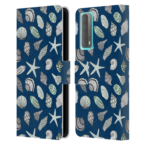 Andrea Lauren Design Sea Animals Shells Leather Book Wallet Case Cover For Huawei P Smart (2021)