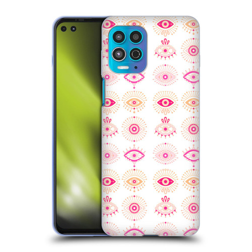 Cat Coquillette Linear Pink Evil Eyes Soft Gel Case for Motorola Moto G100