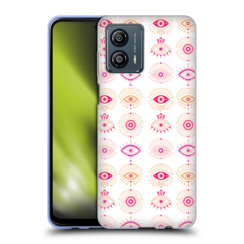 Cat Coquillette Linear Pink Evil Eyes Soft Gel Case for Motorola Moto G53 5G