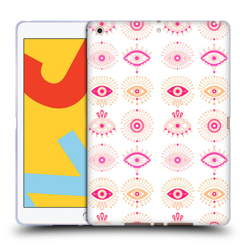 Cat Coquillette Linear Pink Evil Eyes Soft Gel Case for Apple iPad 10.2 2019/2020/2021