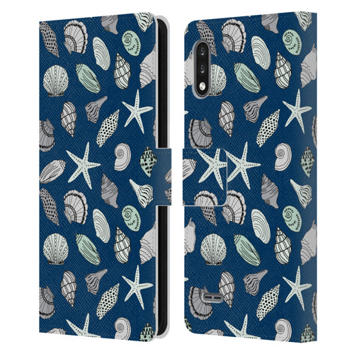 Andrea Lauren Design Sea Animals Shells Leather Book Wallet Case Cover For LG K22