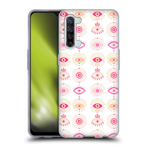 Cat Coquillette Linear Pink Evil Eyes Soft Gel Case for OPPO Find X2 Lite 5G