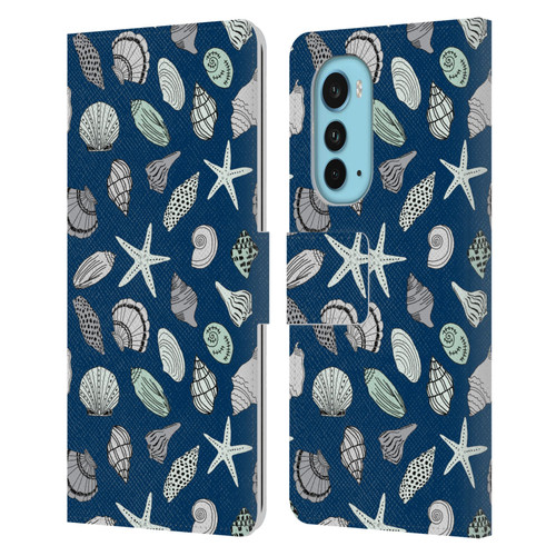 Andrea Lauren Design Sea Animals Shells Leather Book Wallet Case Cover For Motorola Edge (2022)