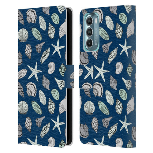 Andrea Lauren Design Sea Animals Shells Leather Book Wallet Case Cover For Motorola Moto G Stylus 5G (2022)