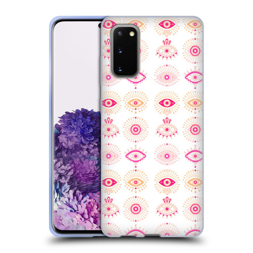 Cat Coquillette Linear Pink Evil Eyes Soft Gel Case for Samsung Galaxy S20 / S20 5G