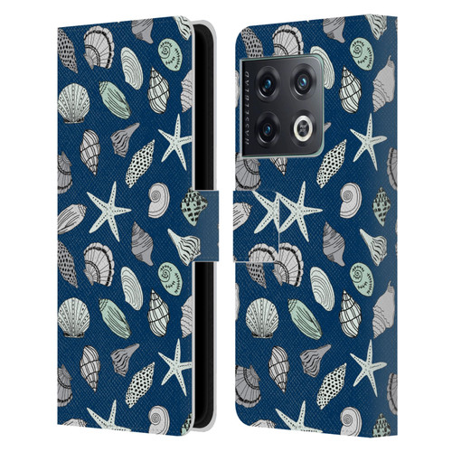 Andrea Lauren Design Sea Animals Shells Leather Book Wallet Case Cover For OnePlus 10 Pro