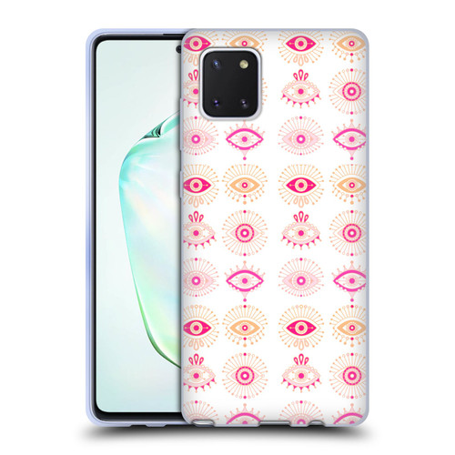 Cat Coquillette Linear Pink Evil Eyes Soft Gel Case for Samsung Galaxy Note10 Lite