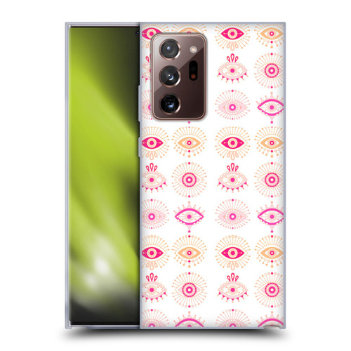 Cat Coquillette Linear Pink Evil Eyes Soft Gel Case for Samsung Galaxy Note20 Ultra / 5G