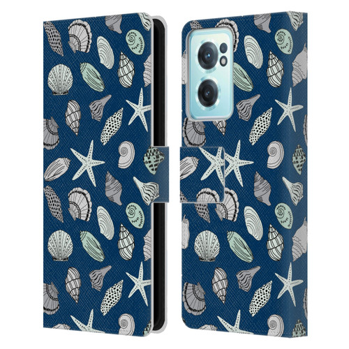 Andrea Lauren Design Sea Animals Shells Leather Book Wallet Case Cover For OnePlus Nord CE 2 5G