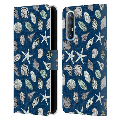 Andrea Lauren Design Sea Animals Shells Leather Book Wallet Case Cover For OPPO Find X2 Neo 5G