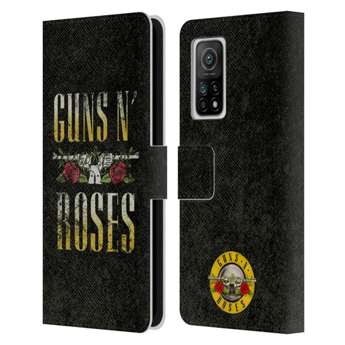 Guns N' Roses Key Art Text Logo Pistol Leather Book Wallet Case Cover For Xiaomi Mi 10T 5G