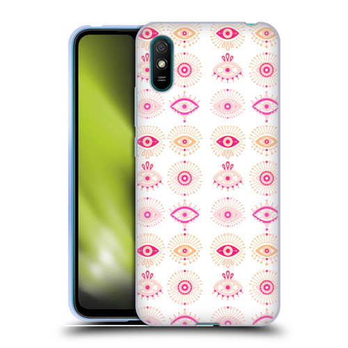 Cat Coquillette Linear Pink Evil Eyes Soft Gel Case for Xiaomi Redmi 9A / Redmi 9AT