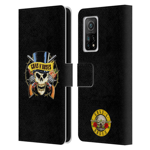 Guns N' Roses Key Art Top Hat Skull Leather Book Wallet Case Cover For Xiaomi Mi 10T 5G